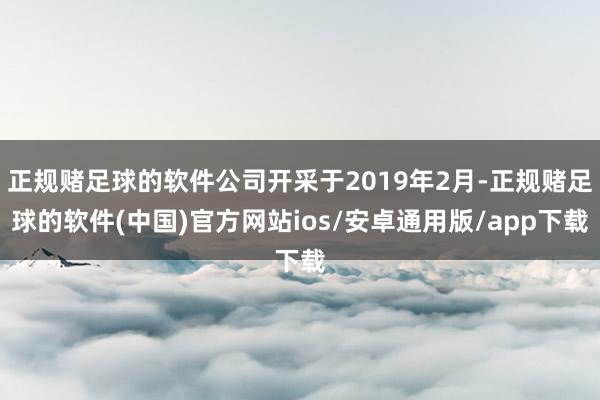 正规赌足球的软件公司开采于2019年2月-正规赌足球的软件(中国)官方网站ios/安卓通用版/app下载