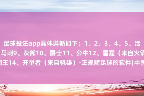 足球投注app具体遵循如下：1、2、3、4、5、活塞6、黄蜂7、开垦者8、马刺9、灰熊10、爵士11、公牛12、雷霆（来自火箭）13、国王14、开垦者（来自骁雄）-正规赌足球的软件(中国)官方网站ios/安卓通用版/app下载