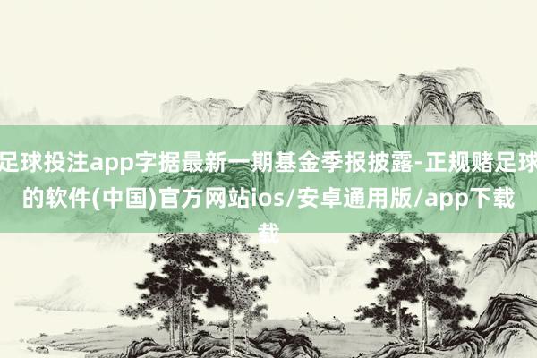 足球投注app字据最新一期基金季报披露-正规赌足球的软件(中国)官方网站ios/安卓通用版/app下载