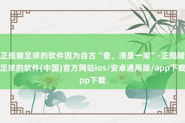 正规赌足球的软件因为自古“查、滑是一家”-正规赌足球的软件(中国)官方网站ios/安卓通用版/app下载