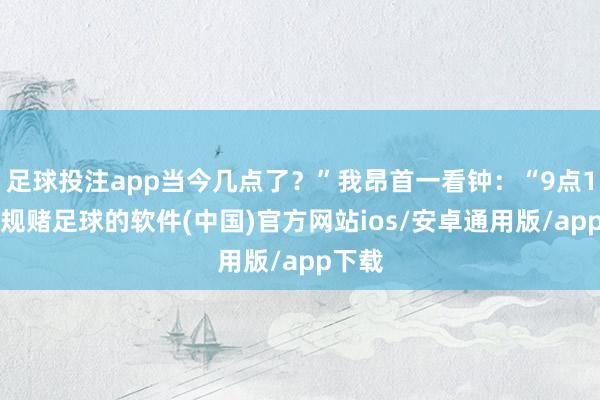 足球投注app当今几点了？”我昂首一看钟：“9点15-正规赌足球的软件(中国)官方网站ios/安卓通用版/app下载