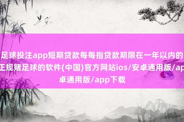 足球投注app短期贷款每每指贷款期限在一年以内的贷款-正规赌足球的软件(中国)官方网站ios/安卓通用版/app下载