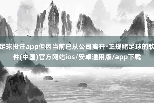 足球投注app但因当前已从公司离开-正规赌足球的软件(中国)官方网站ios/安卓通用版/app下载