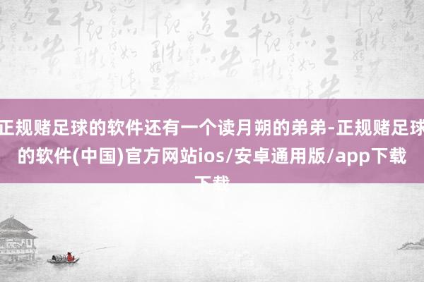 正规赌足球的软件还有一个读月朔的弟弟-正规赌足球的软件(中国)官方网站ios/安卓通用版/app下载