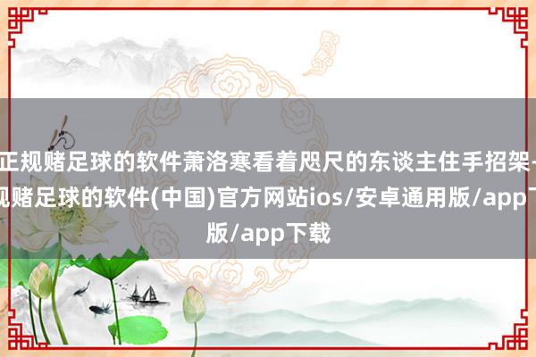 正规赌足球的软件萧洛寒看着咫尺的东谈主住手招架-正规赌足球的软件(中国)官方网站ios/安卓通用版/app下载