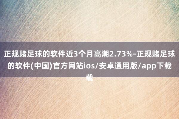 正规赌足球的软件近3个月高潮2.73%-正规赌足球的软件(中国)官方网站ios/安卓通用版/app下载