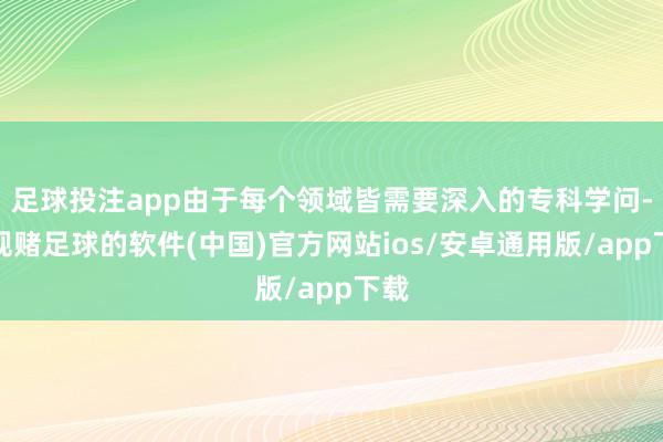 足球投注app由于每个领域皆需要深入的专科学问-正规赌足球的软件(中国)官方网站ios/安卓通用版/app下载