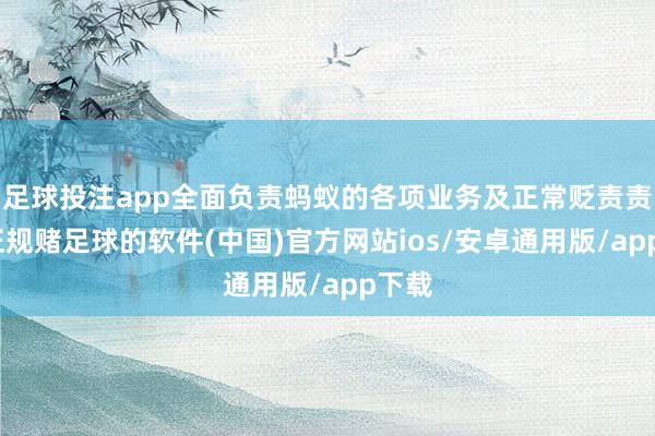 足球投注app全面负责蚂蚁的各项业务及正常贬责责任-正规赌足球的软件(中国)官方网站ios/安卓通用版/app下载