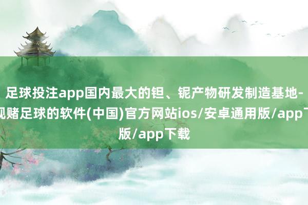 足球投注app国内最大的钽、铌产物研发制造基地-正规赌足球的软件(中国)官方网站ios/安卓通用版/app下载