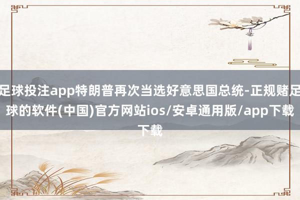 足球投注app特朗普再次当选好意思国总统-正规赌足球的软件(中国)官方网站ios/安卓通用版/app下载