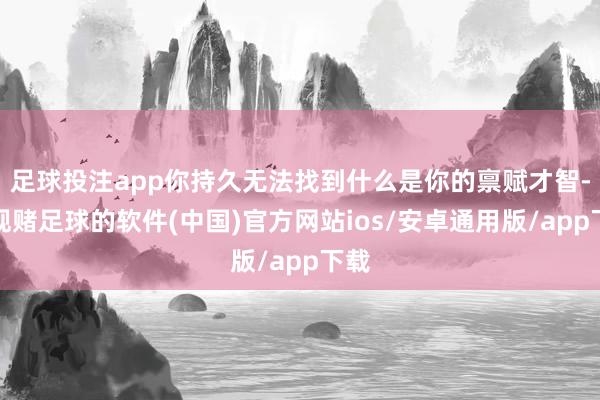 足球投注app你持久无法找到什么是你的禀赋才智-正规赌足球的软件(中国)官方网站ios/安卓通用版/app下载