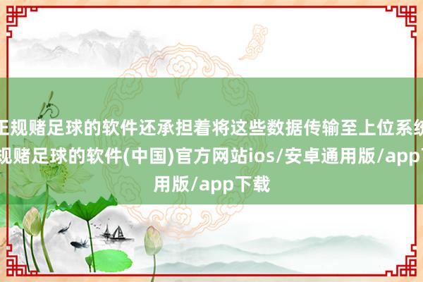 正规赌足球的软件还承担着将这些数据传输至上位系统-正规赌足球的软件(中国)官方网站ios/安卓通用版/app下载